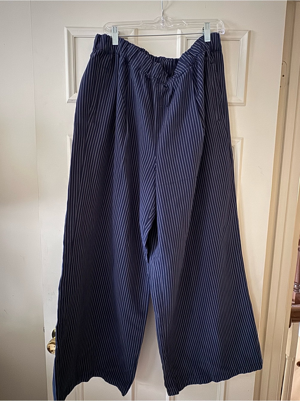 Aerie  Wide-Leg Pinstripe Chinos in Navy Size XL NWT
